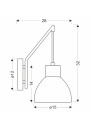 Inezz wall light 1xE27 28 cm - product dimensions