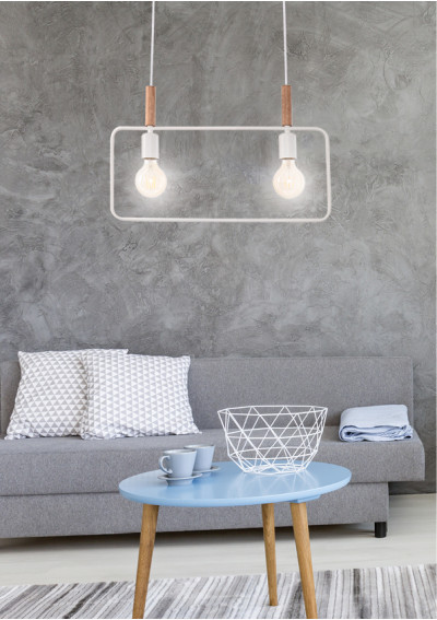 Lampa wisząca Frame 2xE27 biały 50 cm - zdjęcie produktu 1