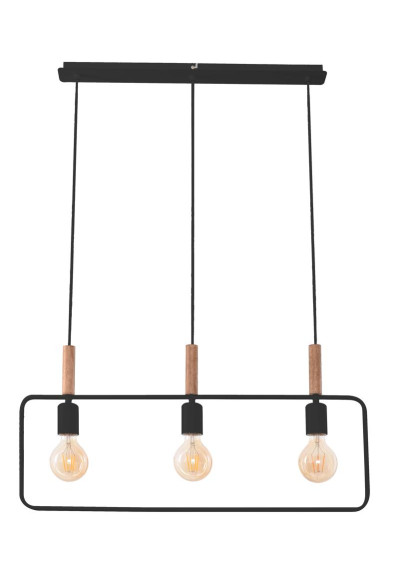 Frame pendant light 3xE27 black 70 cm