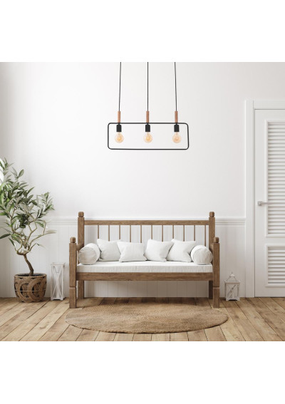 Frame pendant light 3xE27 black 70 cm - product image 1