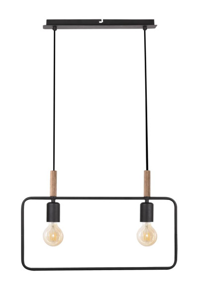 Frame pendant light 2xE27 black 50 cm