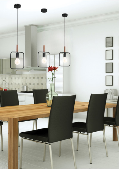 Frame pendant light 1xE27 black 20 cm - product image 1
