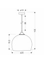 Lampa wisząca Ponte 1xE27 25 cm - wymiary produktu