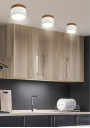 Oprawa stropowa Tuba 9 W LED 4000 K biały + drewniany 8,8 cm - zdjęcie produktu 1