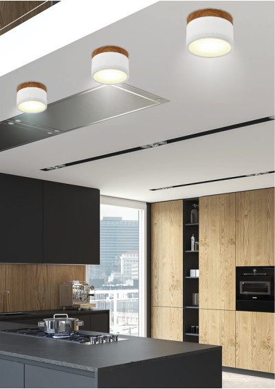 Tuba ceiling fitting 9 W LED 4000 K white / drewniany 8,8 cm - product image 2