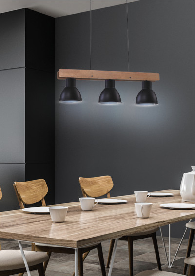 Vario pendant light 3xE27 black 73 cm - product image 1