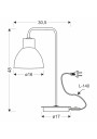 Vario table lamp 1xE27 black 30,5 cm - product dimensions