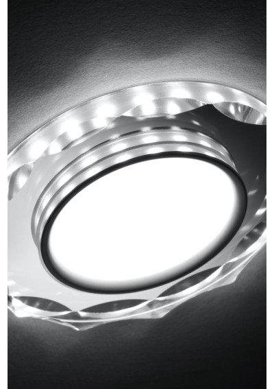Oprawa stropowa Ssp-25 8 W LED 6500 K ring biały, szkło bezbarwne 11 cm - zdjęcie produktu 1