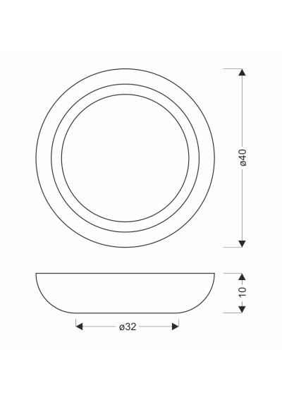 Abruzzo ceiling light 24 W LED 4000 K czarno drewniany, klosz white 40 cm - product dimensions