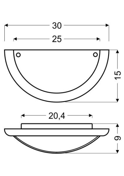 Plafon1/2 ceiling light 1xE27 beige 30 cm - product dimensions