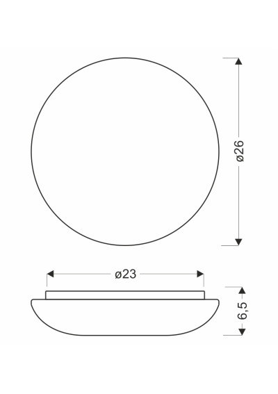 Lampa sufitowa Milo 12 W LED 4000 K biały 26 cm - wymiary produktu