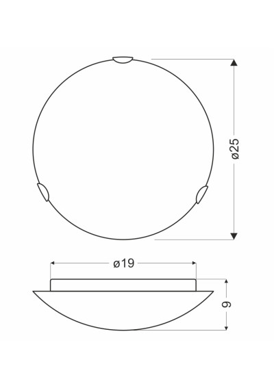 Lampa sufitowa Duna 1xE27 biały 25 cm - wymiary produktu