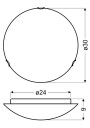 Lampa sufitowa Pandora 1xE27 biały 30 cm - wymiary produktu