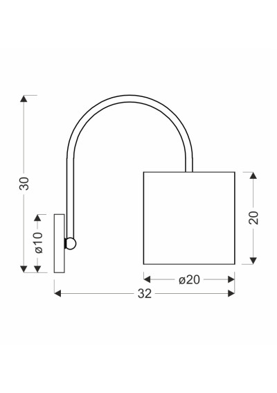 Lampa ścienna Atlanta 1xE27 biały 32 cm - wymiary produktu