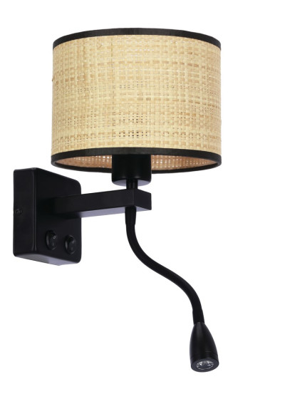 Lampa ścienna Polo 3000 K czarny + beżowy 18 cm