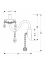 Lampa ścienna E14 1xE14 transparentny 25 cm - wymiary produktu