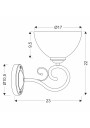 Horizon wall light 1xE27 brown 23 cm - product dimensions