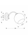 Cromat wall light 1xE27 grey 28 cm - product dimensions