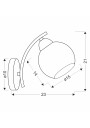 Lunore wall light 1xE27 gold 23 cm - product dimensions