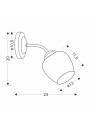 Lampa ścienna Breeze 1xE27 czarny 24 cm - wymiary produktu