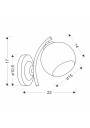 Calmo wall light 1xE27 black 22 cm - product dimensions