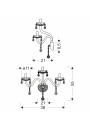 Lampa ścienna E14 3xE14 transparentny 38 cm - wymiary produktu