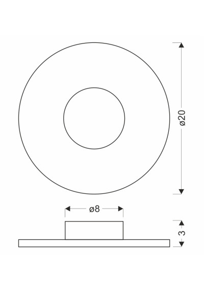 Koło wall light 6500 K white 20 cm - product dimensions