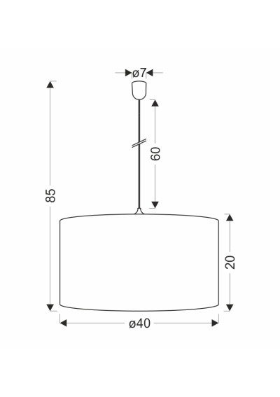 E27 pendant light 1xE27 brown 40 cm - product dimensions