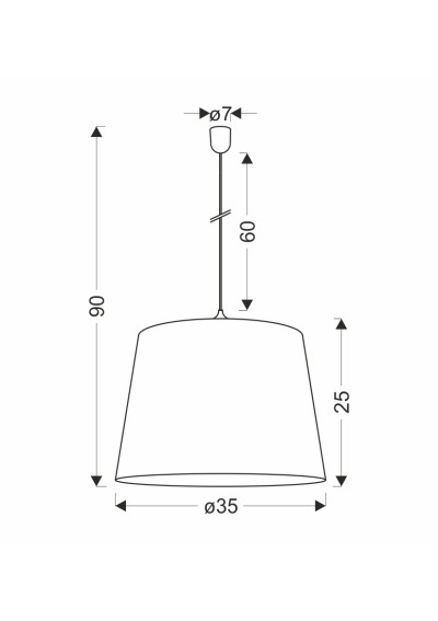 Lampa wisząca E27 1xE27 brązowy 35 cm - wymiary produktu