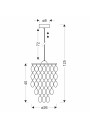 E27 pendant light 1xE27 silver 26 cm - product dimensions