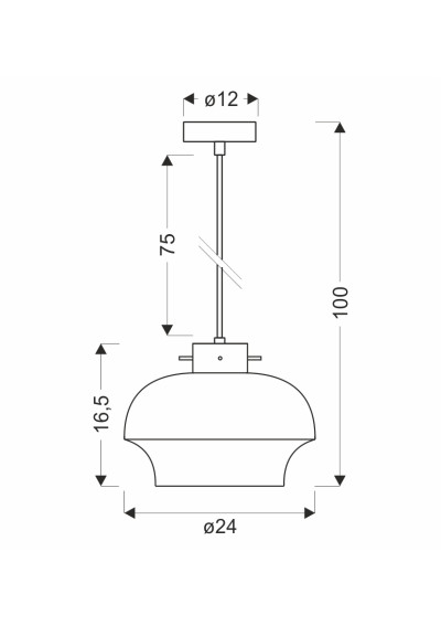 Conissimo pendant light 1xE27 transparent 24 cm - product dimensions