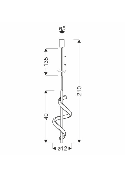 Lampa wisząca Sprait 4000 K złoty 12 cm - wymiary produktu