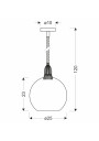 Lampa wisząca Shedon 1xE27 czerwony 25 cm - wymiary produktu