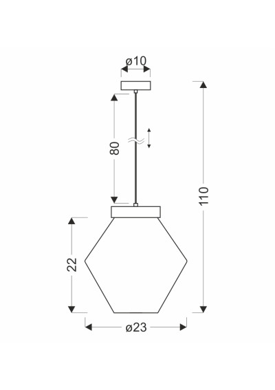Lampa wisząca Brels 1xE27 zielony 23 cm - wymiary produktu