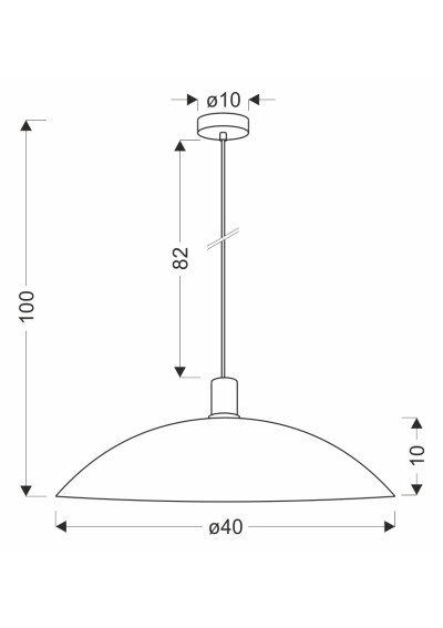 Tedin pendant light 1xGU10 white 40 cm - product dimensions