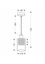 Cabi pendant light 1xE14 brown 10 cm - product dimensions