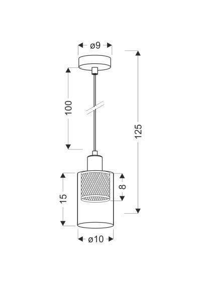 Lampa wisząca Cabi 1xE14 brązowy 10 cm - wymiary produktu