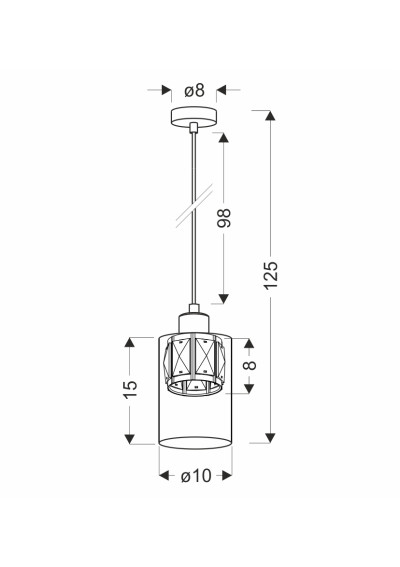 Lampa wisząca Ducato 1xE27 brązowy 10 cm - wymiary produktu