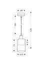 Doppio pendant light 1xE27 brown 10 cm - product dimensions