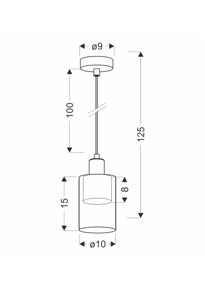 Doppio pendant light 1xE27 brown 10 cm - product dimensions