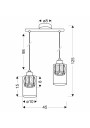 Lampa wisząca Ducato 2xE27 brązowy 45 cm - wymiary produktu