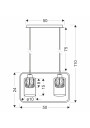 Lampa wisząca Destro 2xE27 50 cm - wymiary produktu