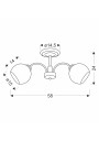 Lampa sufitowa Cromat 2xE27 czarny 58 cm - wymiary produktu