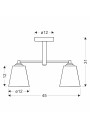 Lampa sufitowa Kair 2xE27 czarny 45 cm - wymiary produktu