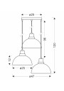 Barca pendant light 3xE27 grey 47 cm - product dimensions