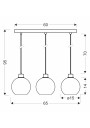Valor pendant light 3xE27 black 65 cm - product dimensions