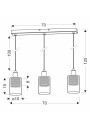 Lampa wisząca Cabi 3xE14 czarny 70 cm - wymiary produktu