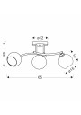 Lampa sufitowa Calmo 3xE27 czarny 65 cm - wymiary produktu