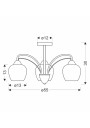 Lampa sufitowa Tobias 3xE27 złoty 55 cm - wymiary produktu