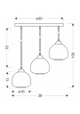 Lampa wisząca Valeria 3xE27 czarny 38 cm - wymiary produktu